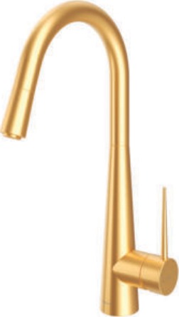 Iten · Pull-down kitchen mixer · Gold Matte